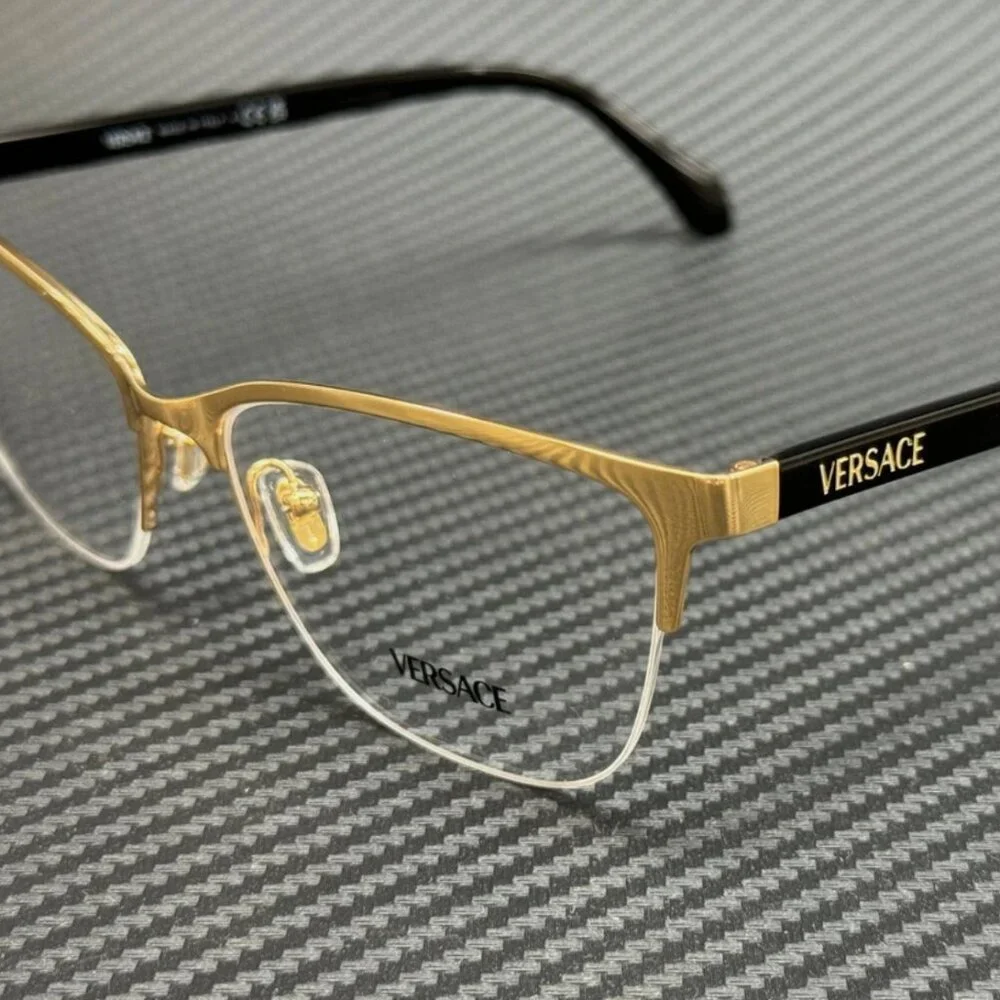 Versace Gold Black Men's 54 mm Eyeglasses